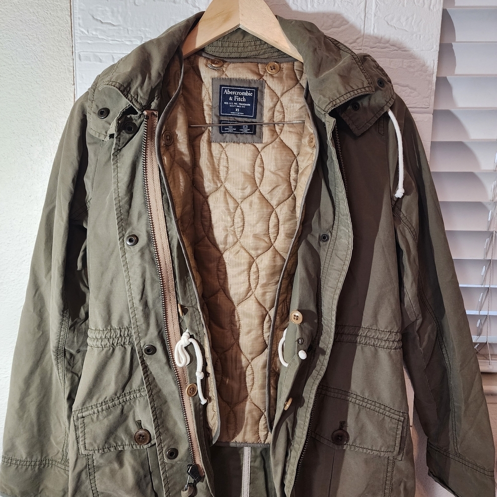 Abercrombie & Fitch Olive Green Utility Jacket XS - Picture 4 of 9